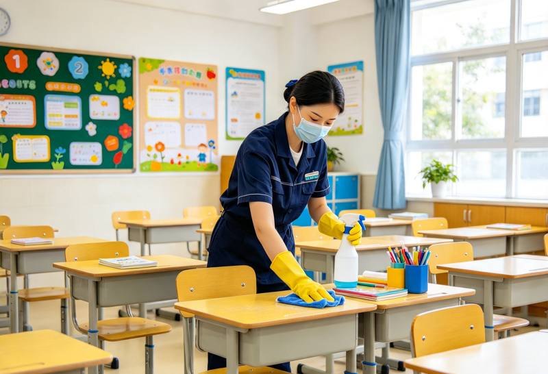 Illustrative image: School classroom cleaning