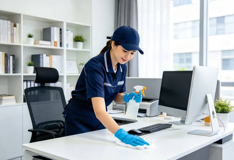 Illustrative image: Office desk cleaning