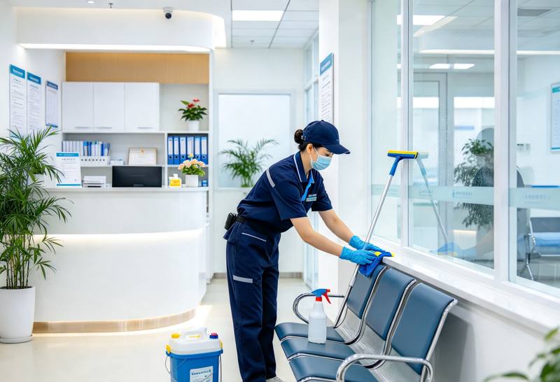 Illustrative image: Clinic waiting area cleaning