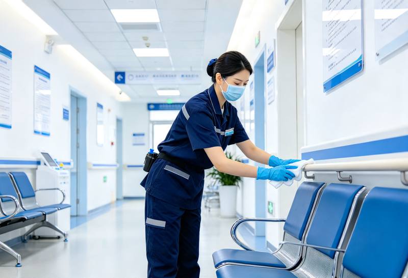 Illustrative image: Hospital corridor cleaning
